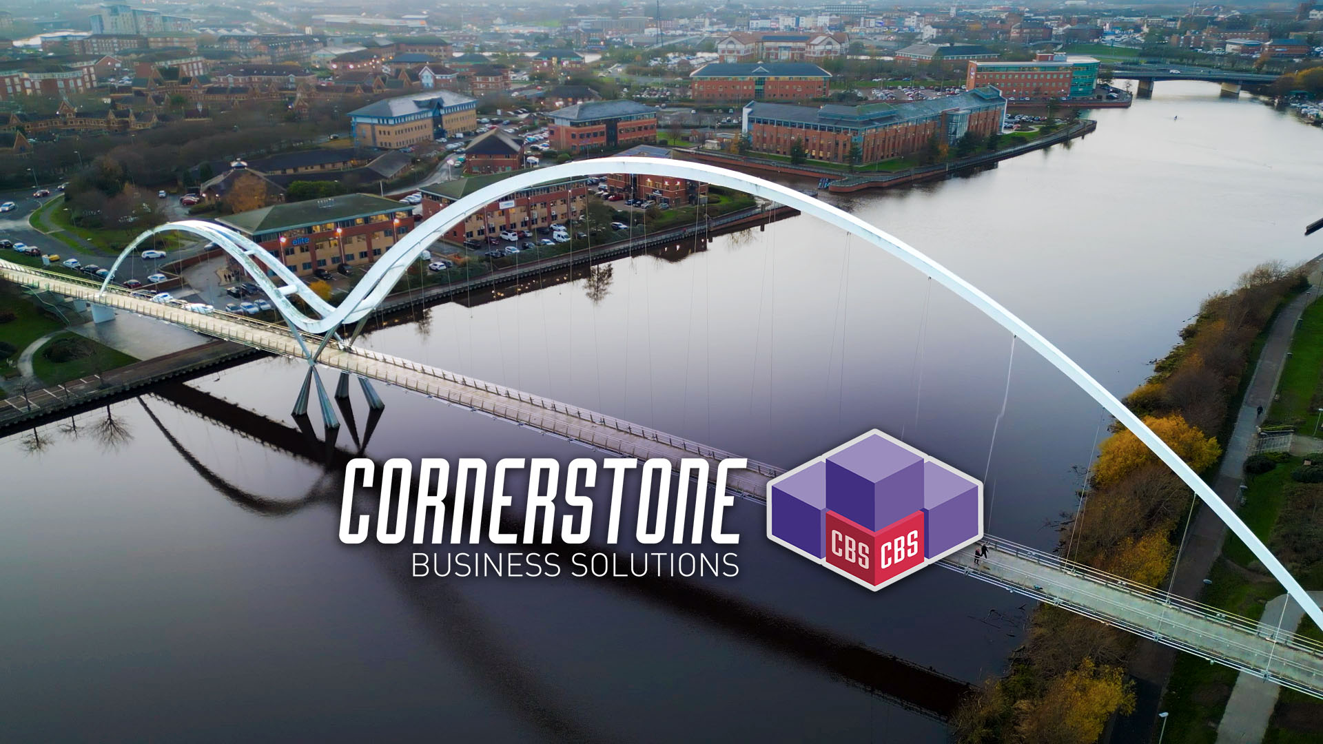 Stockton-on-Tees Infinity bridge on the river tees. Teesside landmark.